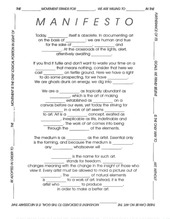 Week 9: Part III Manifestos – Angel